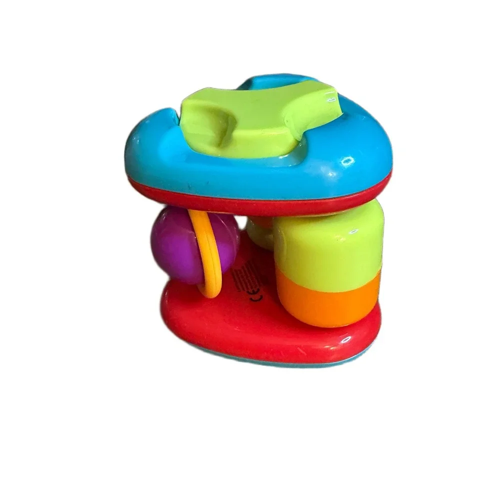 Multicolor Sensory Activity Toy Triangle with Mirror and Spinning Ball 4 Inch